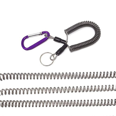 طناب مارپیچ سیم فولادی با امنیت بالا با کارابین / حلقه کلید