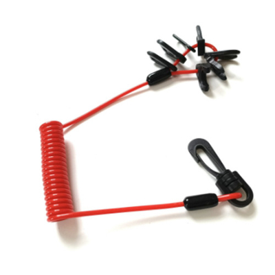 کار نرم پلاستیکی 3.5mm TPU Jet Ski Safety Lanyard رنگ Pantone قرمز / سیاه سفارشی
