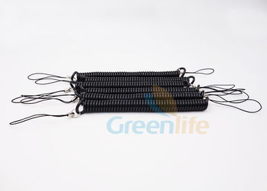 پلاستیک ایمن سیاه رنگ تسمه یا طناب کلاه بافته شده با 2 رشته حلقه تلفن همراه PCS