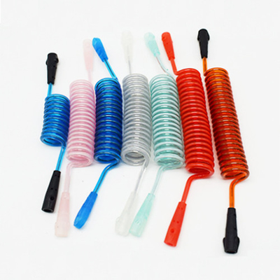 طناب کلید کلاف رنگارنگ کشدار پلاستیکی با کارابین های پیچ دار قفل کننده