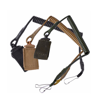تسمه طناب ایمنی سیم پیچ نگهدارنده اسلحه با قلاب و حلقه
