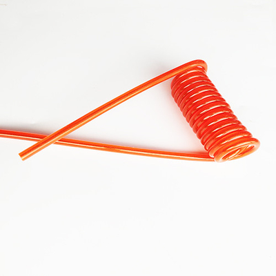 سیم فولادی محکم کنسل بهار Lanyard شفاف نارنجی پلاستیکی PU پوشانده