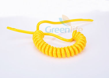 زرد روشن PU Tubbing Coiled کابل برق، طناب سیم پیچ سیم پیچ Swiveling طراحی